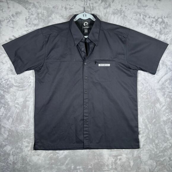 Black BRP Can-Am Short Sleeve Button Down Work Shirt Men’s Size L - Picture 1 of 10